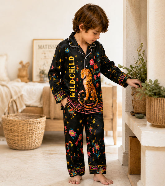 Jungle Noir Luxe Pure Cotton Printed Nightsuit Set