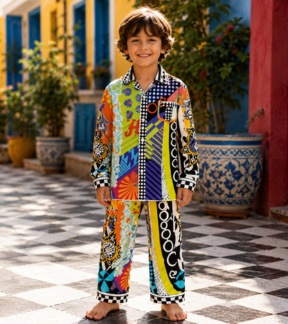 Kaleidoscope Dreams Luxe Pure Cotton Printed Nightsuit Set