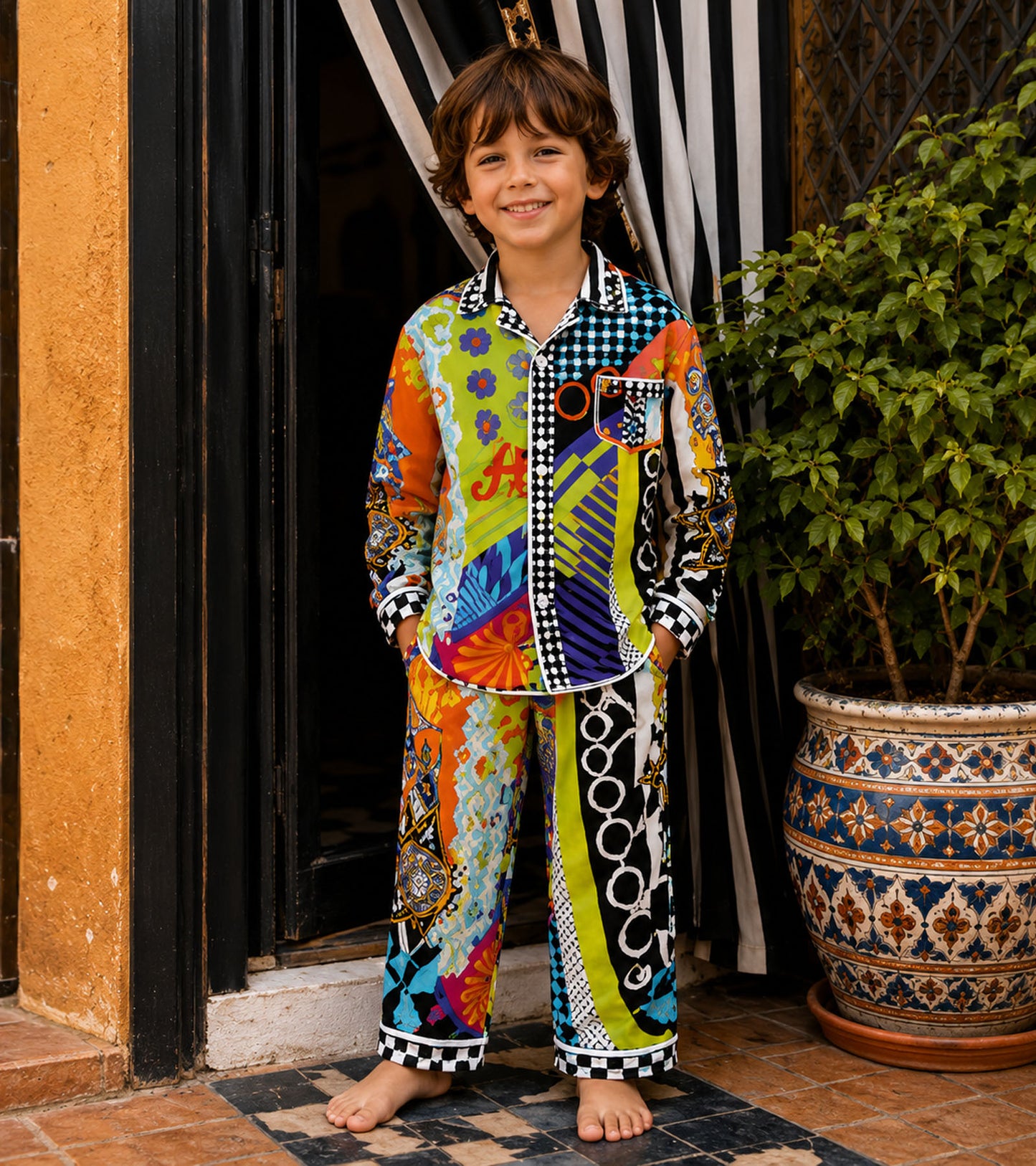 Kaleidoscope Dreams Luxe Pure Cotton Printed Nightsuit Set