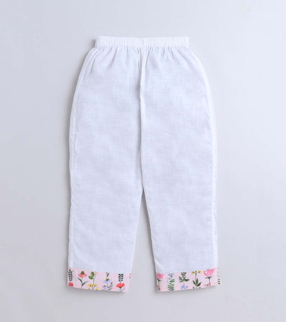 Leaf & Floral Printed Pyjama Kurta Set