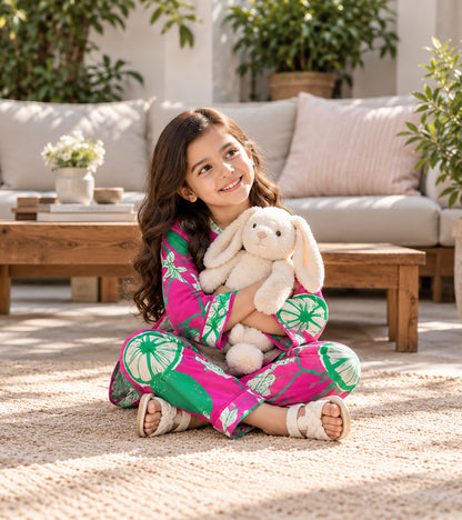Lime Pop Girls Pyjama Kurta Set