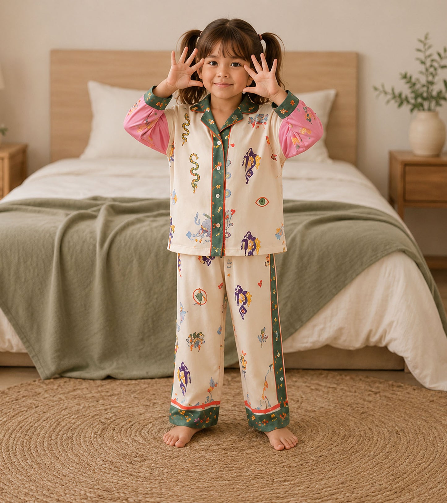 Little Fairy Tale Printed Girls Pure Cotton Nightsuit Set