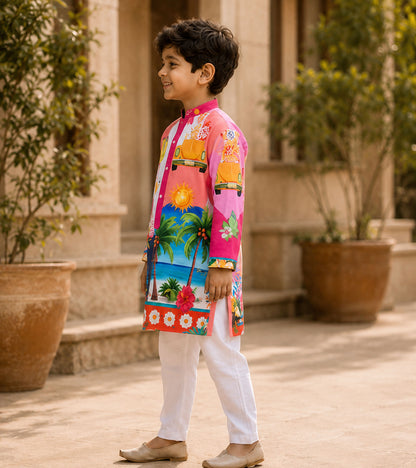 Little Islander Festive Pure Cotton Kurta Set