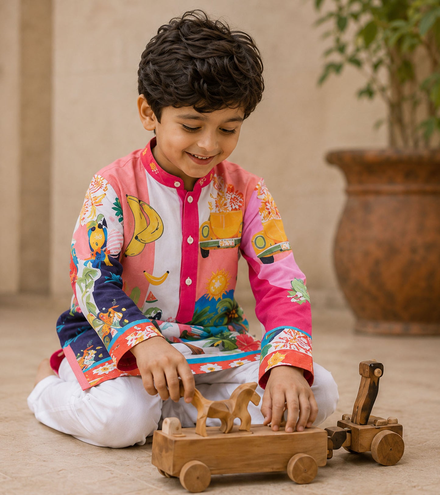 Little Islander Festive Pure Cotton Kurta Set
