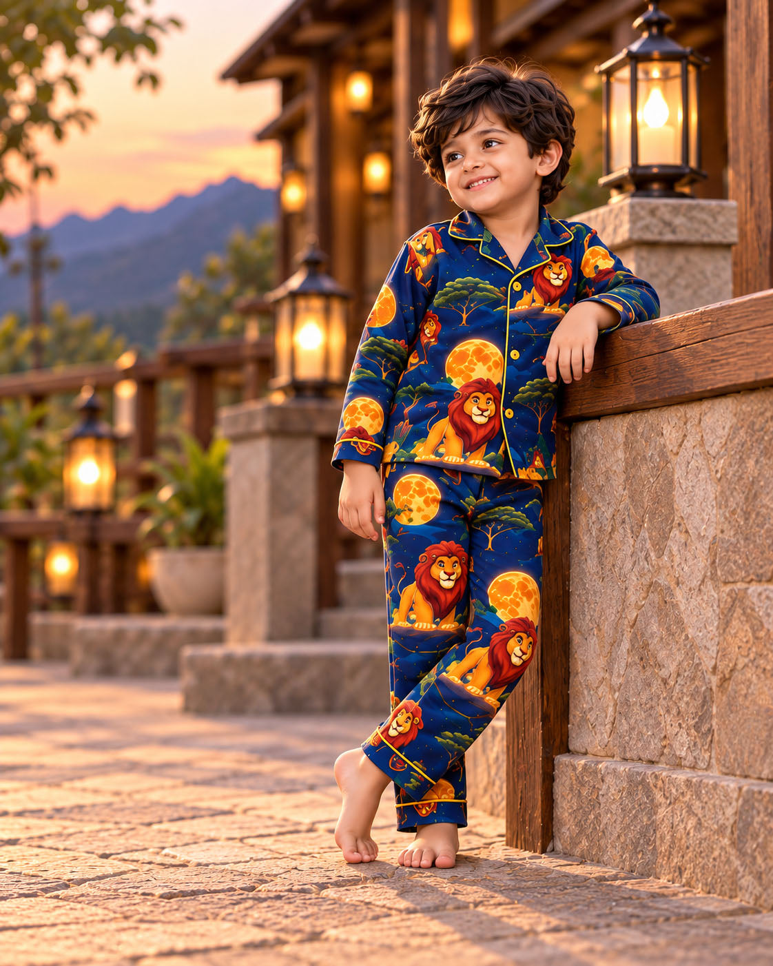 Little Lion King Pure Cotton Printed Boys Nightsuit Set