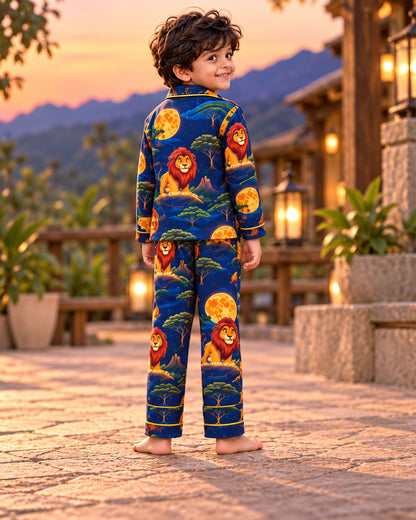 Little Lion King Pure Cotton Printed Boys Nightsuit Set