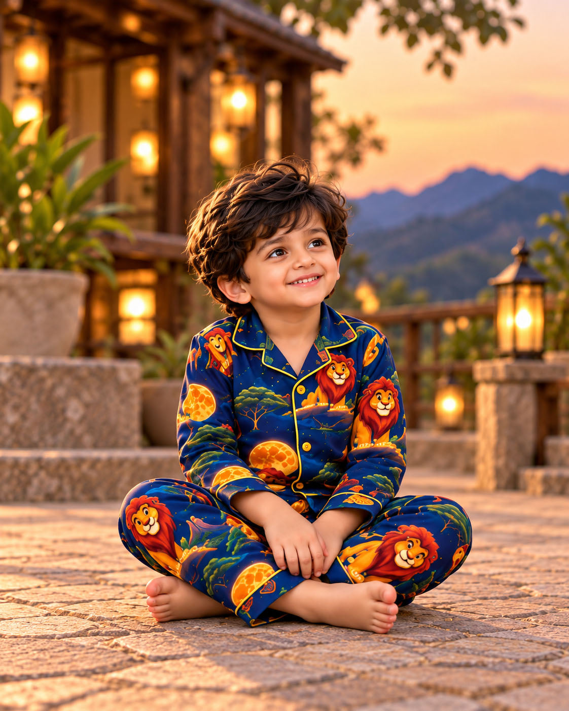 Little Lion King Pure Cotton Printed Boys Nightsuit Set