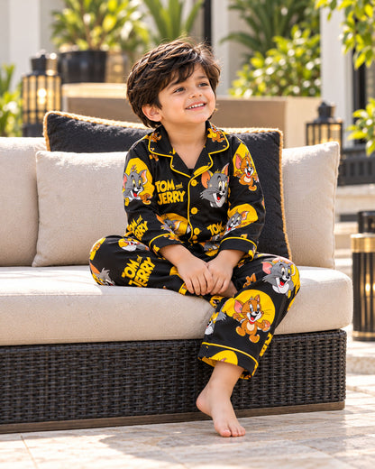 Little Mischief Pure Cotton Printed Boys Nightsuit Set