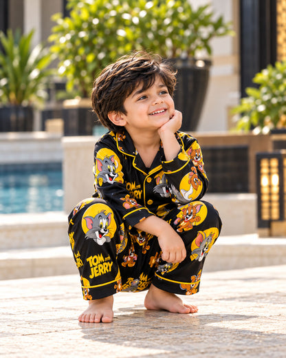 Little Mischief Pure Cotton Printed Boys Nightsuit Set