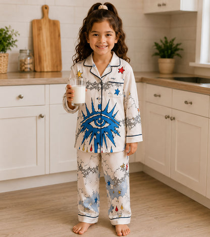 Little Nova  Printed Girls Pure Cotton Nightsuit Set