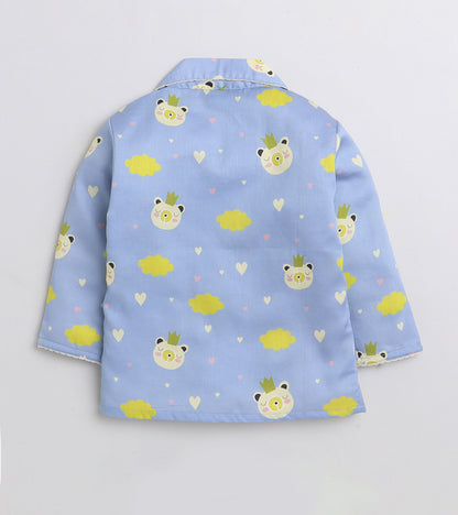 Love Cloud Printed Girls Night Suit Set