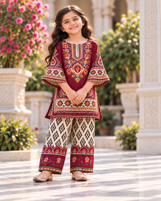 Maroon Folk Designer Ethnic Sets