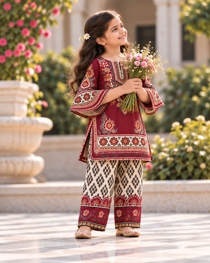 Maroon Folk Designer Ethnic Sets