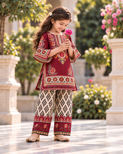 Maroon Folk Designer Ethnic Sets