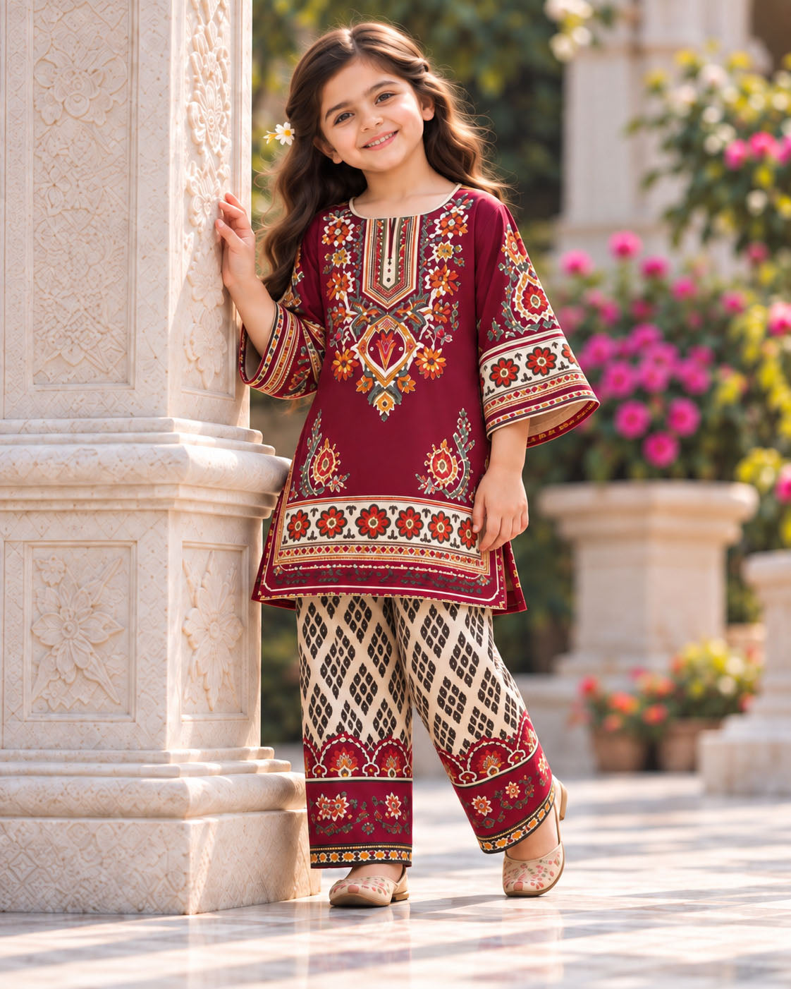 Maroon Folk Designer Ethnic Sets