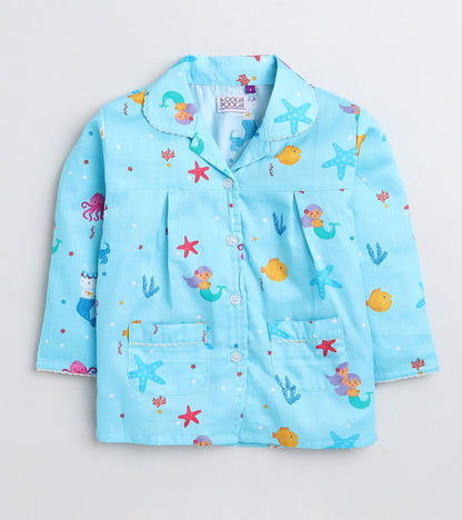 Mermaid Dream Printed Girls Nightsuit Set