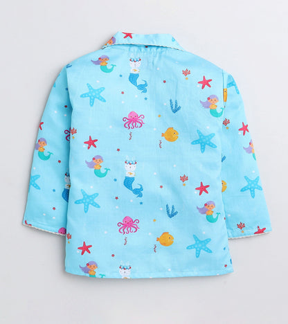 Mermaid Dream Printed Girls Nightsuit Set