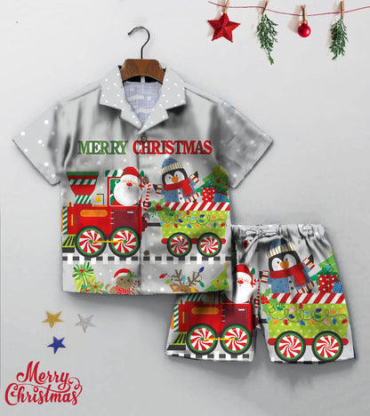 Merry Christmas Printed Boys Co ord Set