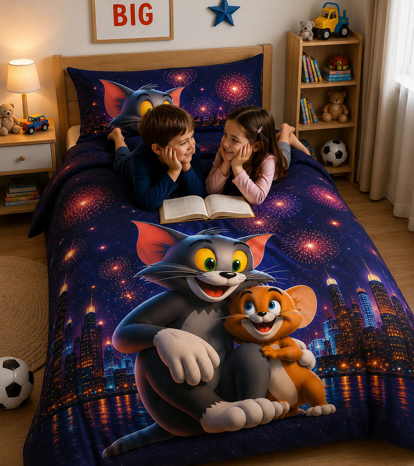 Midnight Cartoon Dreams Bedsheet Set