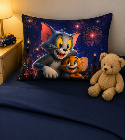 Midnight Cartoon Dreams Bedsheet Set
