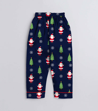 Nevy Santa Pure Cotton Christmas Printed Nightsuit Set