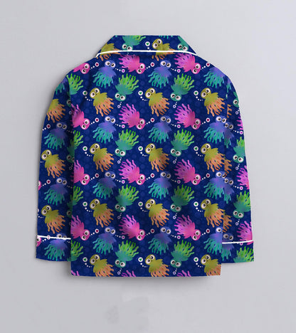 Octopus Pure Cotton Printed Nightsuit Set