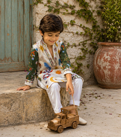 Sunburst Oasis Paisley Grove Festive Pure Cotton Kurta Set