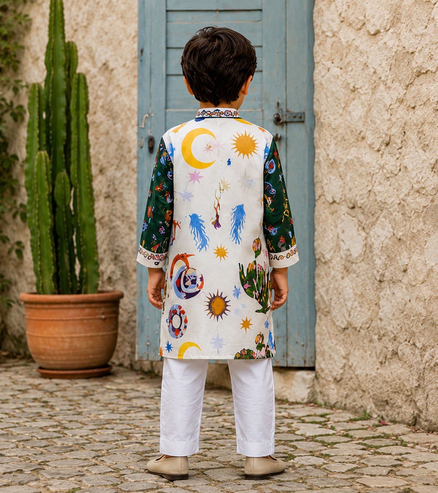 Sunburst Oasis Paisley Grove Festive Pure Cotton Kurta Set