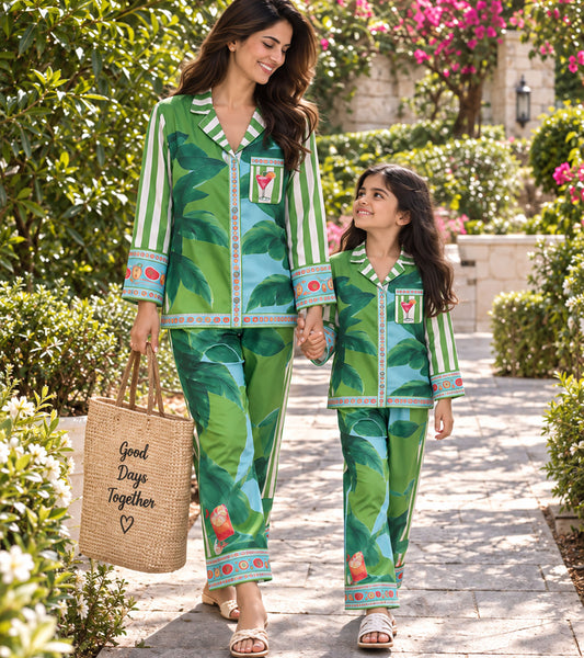 Palm Paradise Luxe Mom & Me Matching Lounge Set