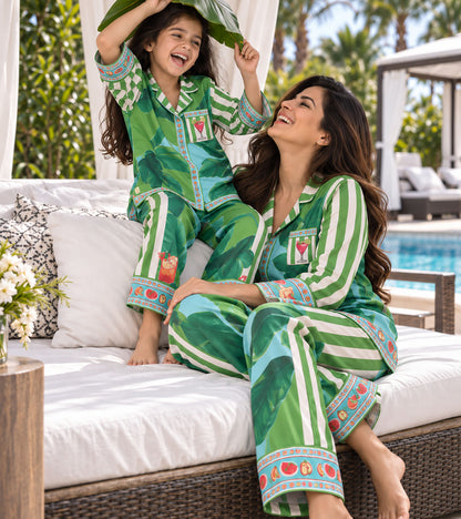 Palm Paradise Luxe Mom & Me Matching Lounge Set