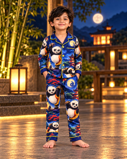 Panda Dreams Pure Cotton Printed Boys Nightsuit Set