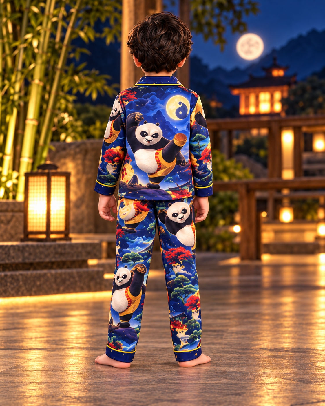 Panda Dreams Pure Cotton Printed Boys Nightsuit Set