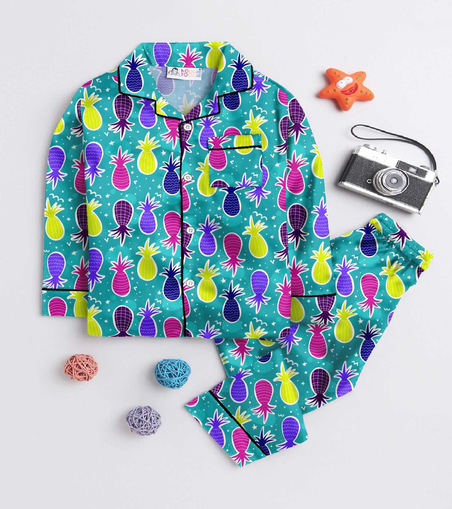 Pineapple Cute Printed Nightsuit Set