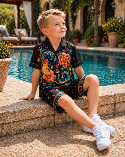 Evening Bloom Pure Cotton Luxe Co-ord Set For Boys