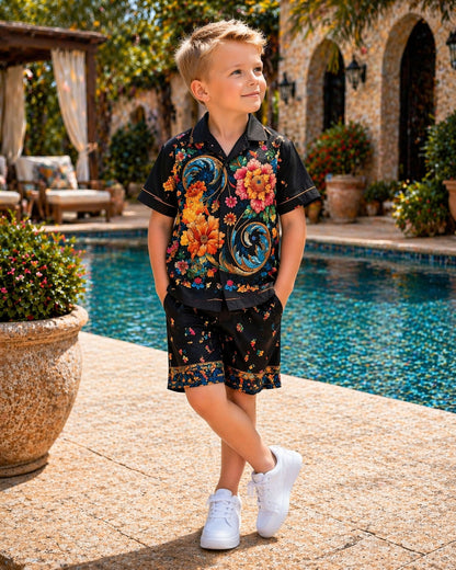 Evening Bloom Pure Cotton Luxe Co-ord Set For Boys