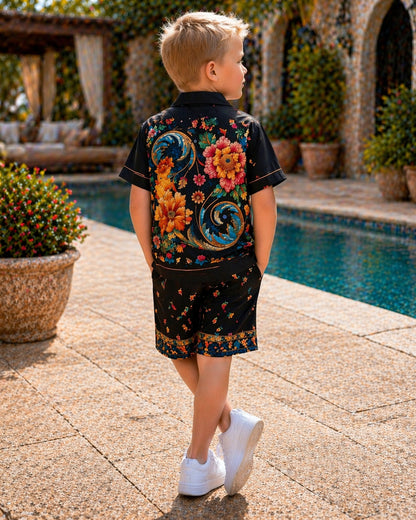 Evening Bloom Pure Cotton Luxe Co-ord Set For Boys