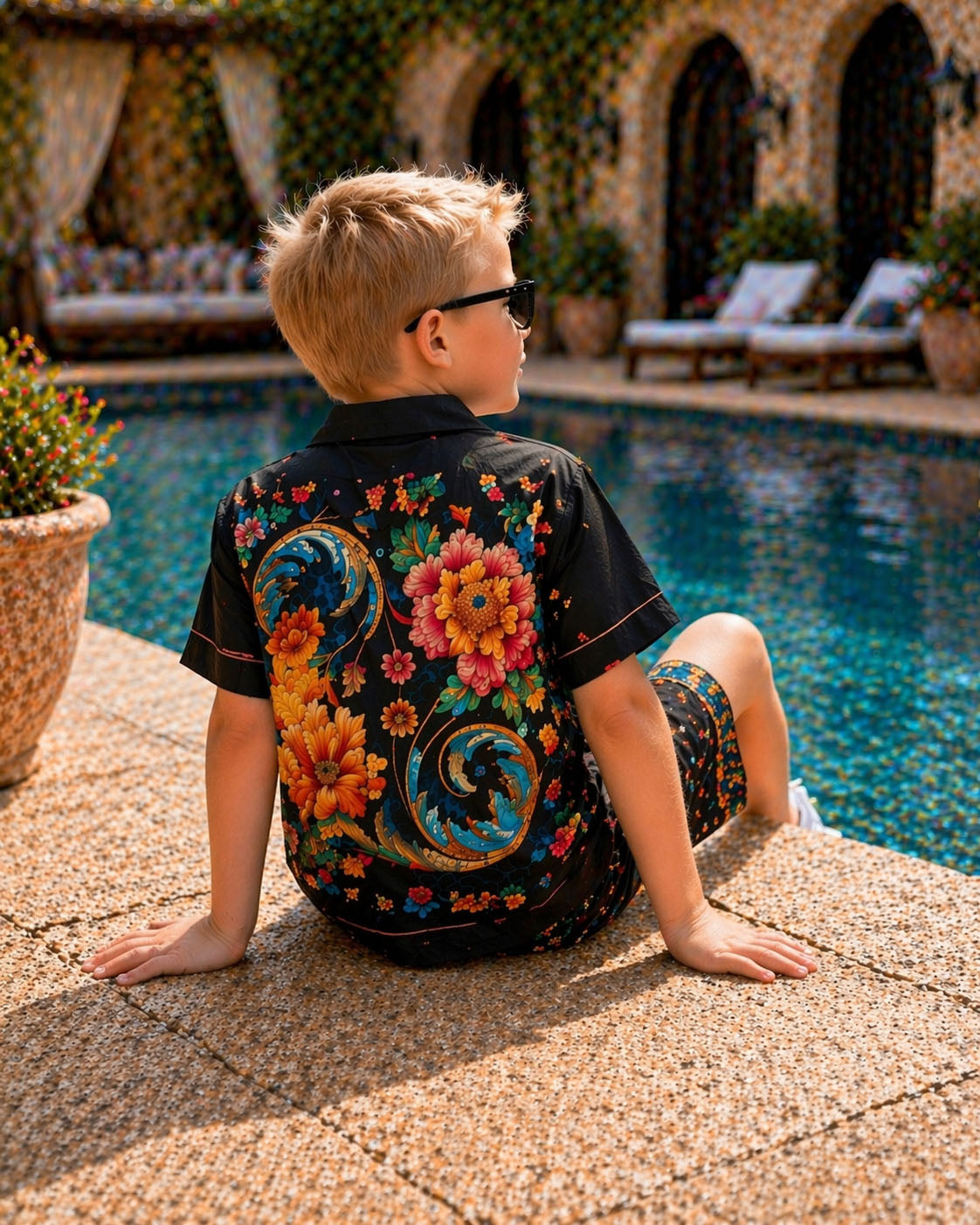 Evening Bloom Pure Cotton Luxe Co-ord Set For Boys