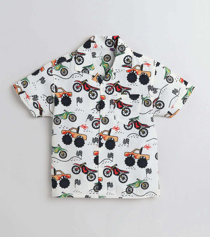 Racing Truck Bike Printed Boys Co ord Set