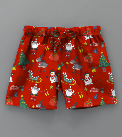 Red Ground Christmas Printed Boys Co ord Set