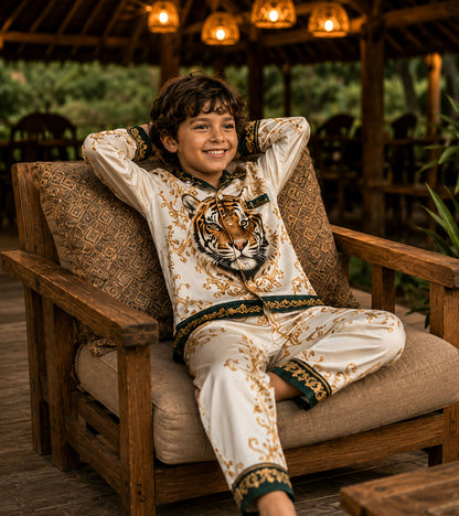 Tiger Kingdom Luxe Pure Cotton Printed Nightsuit Set