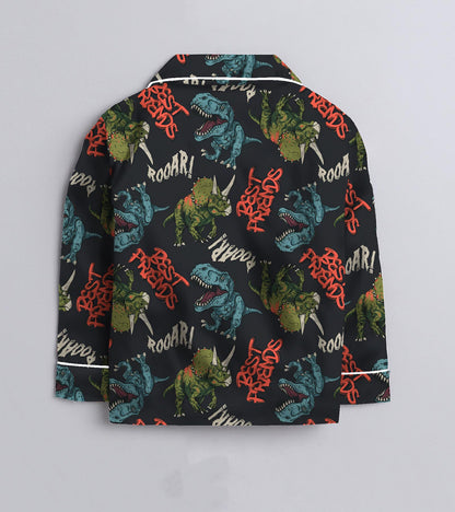 Roar Dino Pure Cotton Printed Nightsuit Set