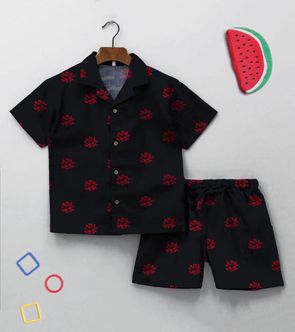 Rose Printed Boys Co ord Set