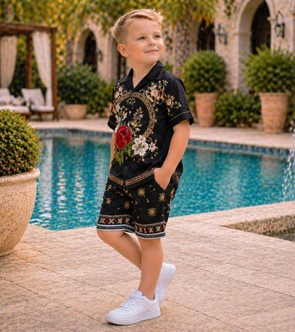 Royal Garden Pure Cotton Luxe Co-ord Set For Boys