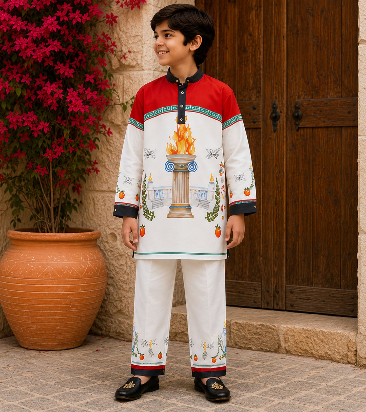 Royal Torch Festive Pure Cotton Kurta Set