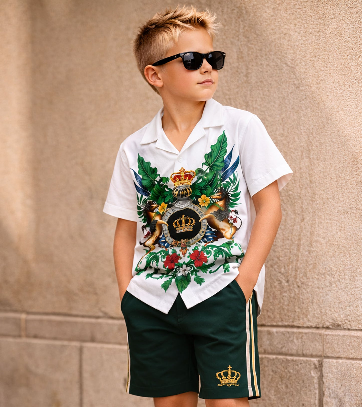 Royal Crest Luxe Co-ord Set for Boys