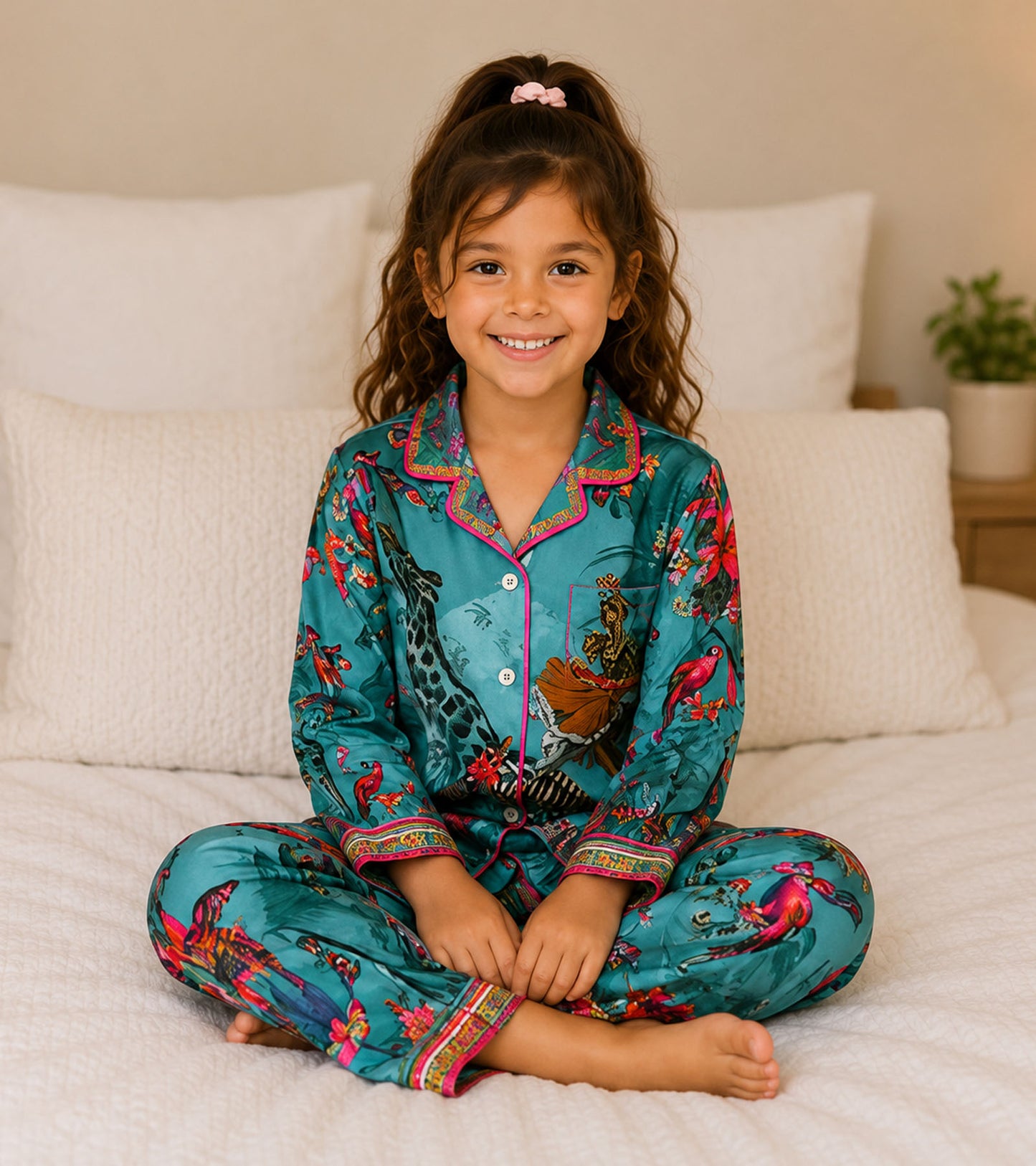 Safari Dreams Printed Girls Pure Cotton Nightsuit Set
