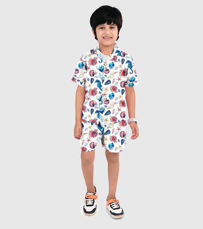 Sea Animal Printed Boys Co ord Set