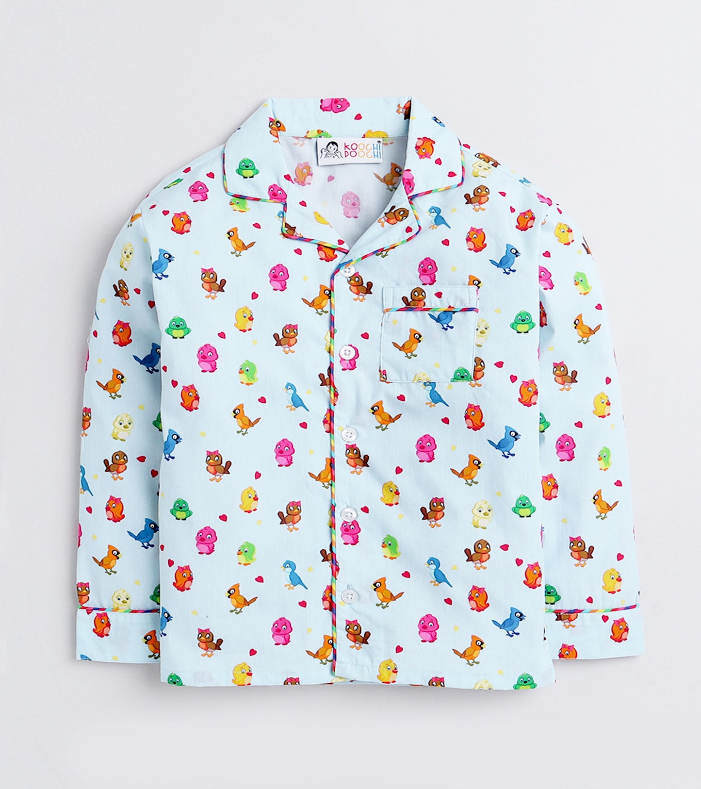 Singing Birds Printed Night Suit Set