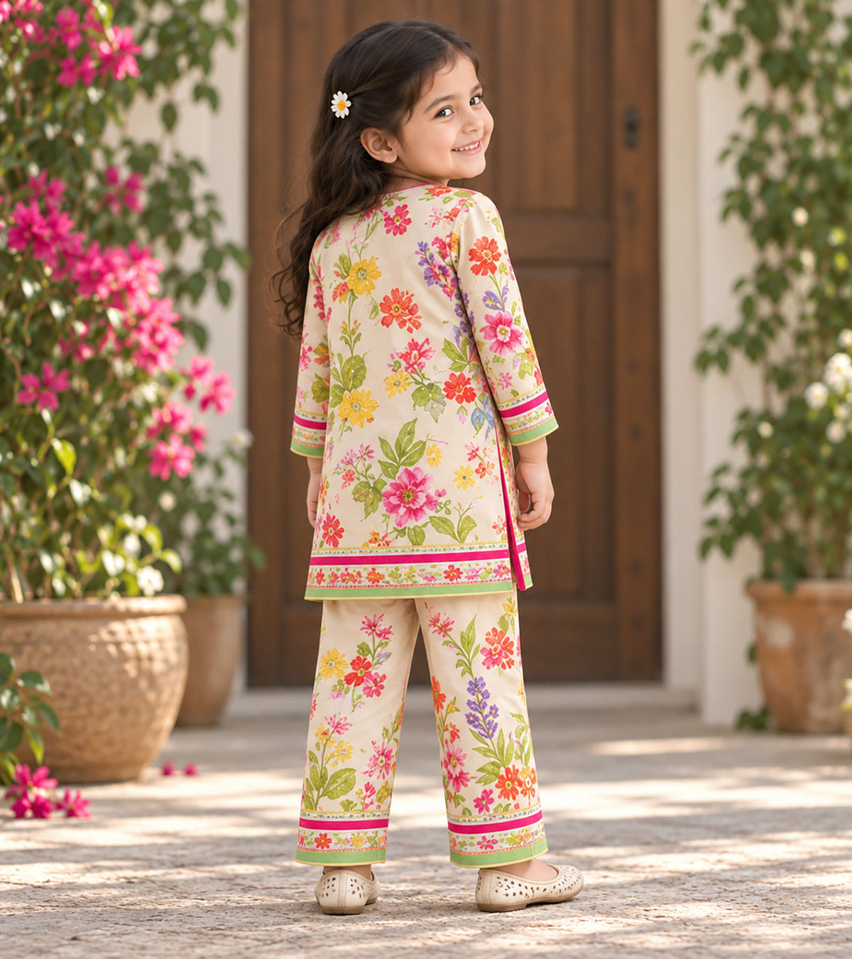 Spring Bouquet Girls Pyjama Kurta Set