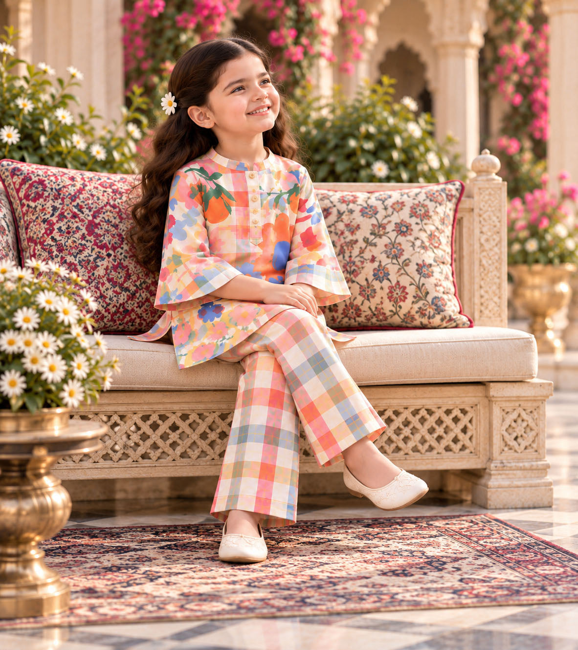 Spring Checks Designer Ethnic Set